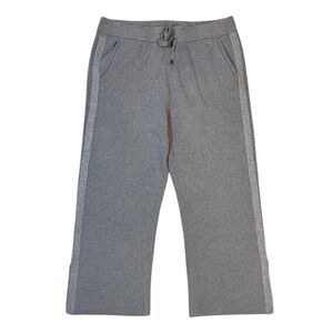 Chico's Zenenergy Womens Size 3 XL Gray Lounge Pants Glitter Stripe Drawstring